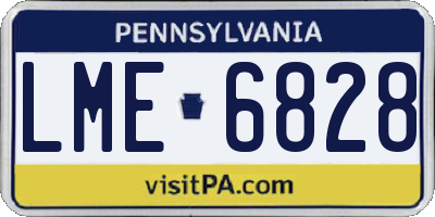 PA license plate LME6828