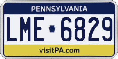 PA license plate LME6829