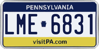 PA license plate LME6831