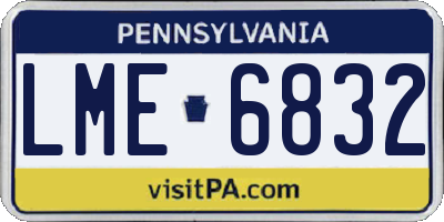 PA license plate LME6832