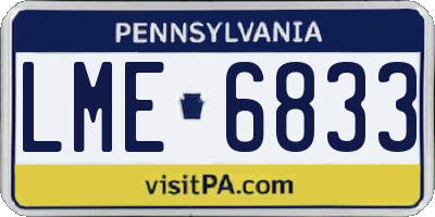 PA license plate LME6833