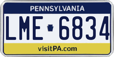 PA license plate LME6834