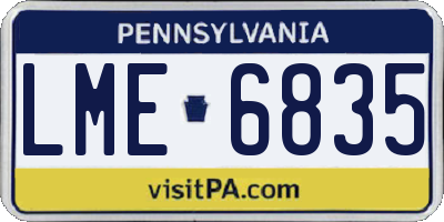 PA license plate LME6835