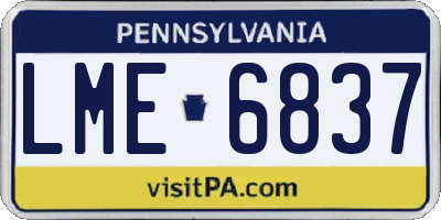 PA license plate LME6837