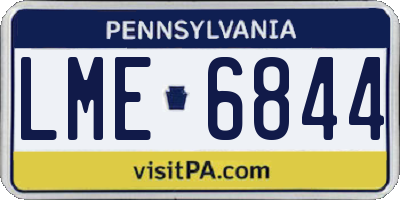 PA license plate LME6844