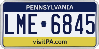 PA license plate LME6845