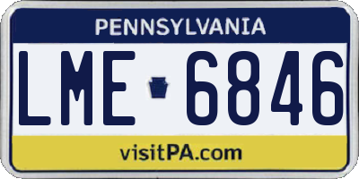 PA license plate LME6846