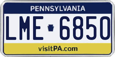 PA license plate LME6850