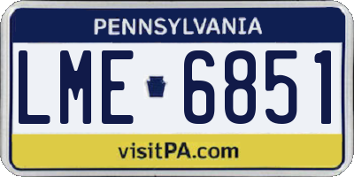 PA license plate LME6851