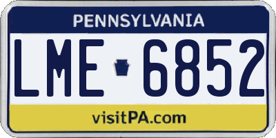 PA license plate LME6852