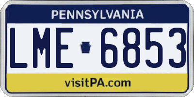 PA license plate LME6853
