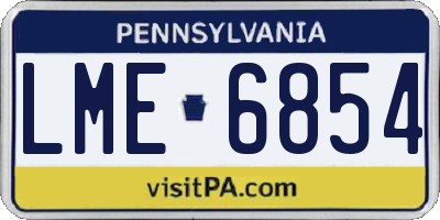 PA license plate LME6854