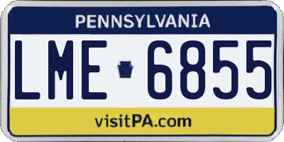 PA license plate LME6855