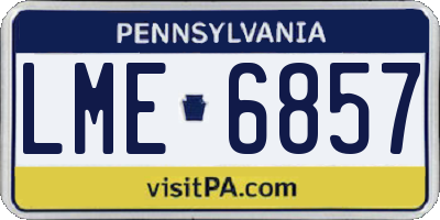 PA license plate LME6857