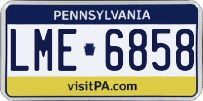 PA license plate LME6858