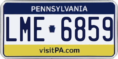 PA license plate LME6859