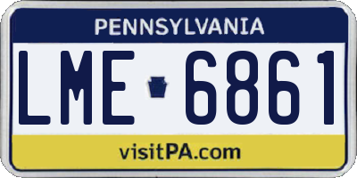 PA license plate LME6861