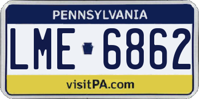 PA license plate LME6862