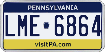 PA license plate LME6864