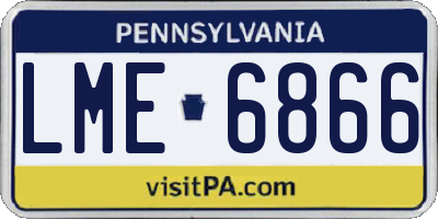 PA license plate LME6866