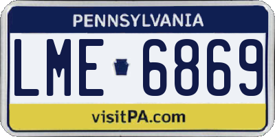 PA license plate LME6869
