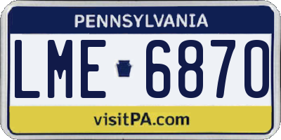 PA license plate LME6870