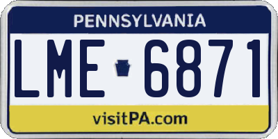 PA license plate LME6871