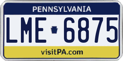 PA license plate LME6875