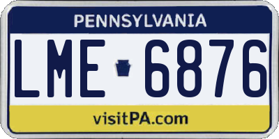 PA license plate LME6876