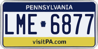 PA license plate LME6877