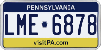 PA license plate LME6878