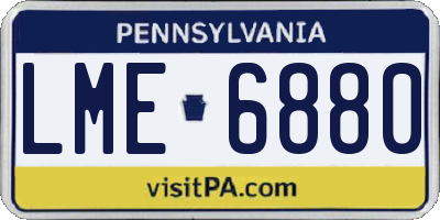 PA license plate LME6880