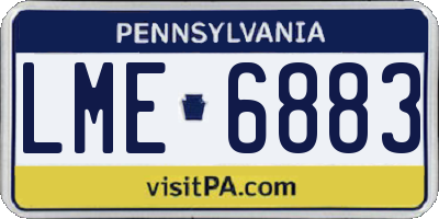 PA license plate LME6883