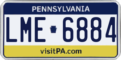 PA license plate LME6884