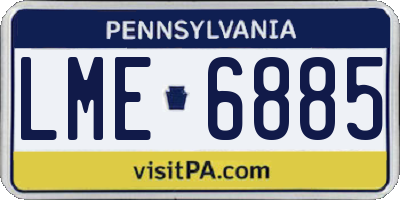 PA license plate LME6885