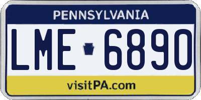 PA license plate LME6890