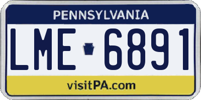 PA license plate LME6891