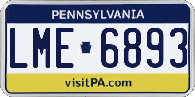 PA license plate LME6893