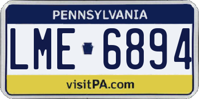 PA license plate LME6894