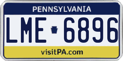 PA license plate LME6896