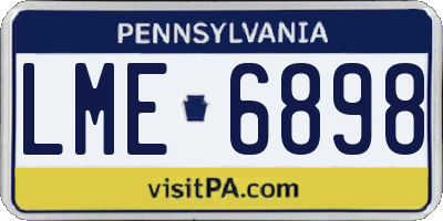 PA license plate LME6898