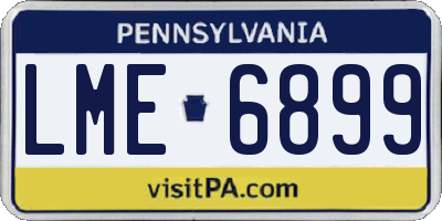 PA license plate LME6899