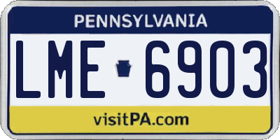 PA license plate LME6903