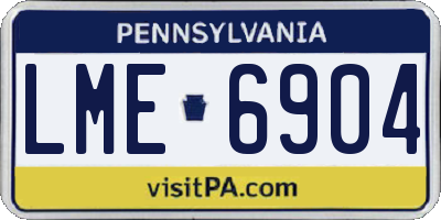 PA license plate LME6904