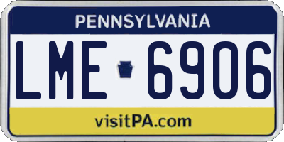 PA license plate LME6906