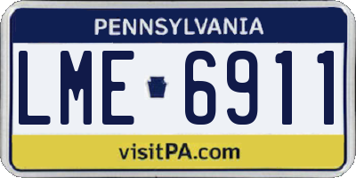 PA license plate LME6911
