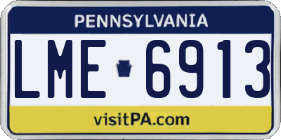 PA license plate LME6913