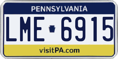 PA license plate LME6915