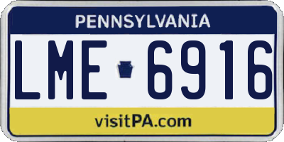 PA license plate LME6916