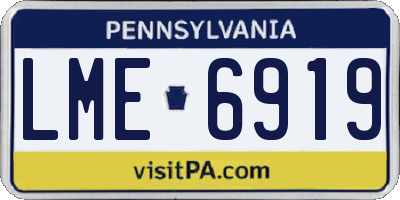 PA license plate LME6919